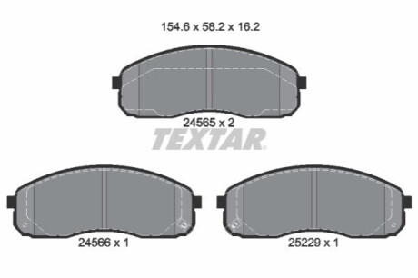 Гальмівні колодки, дискове гальмо (набір) TEXTAR 2456501