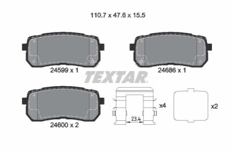 KLOCKI HAM. KIA T. SORENTO 2,2 CRDI 15- TEXTAR 2459904