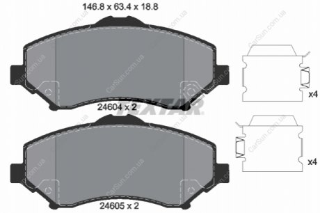 Комплект гальмівних колодок, дискове гальмо TEXTAR 2460401