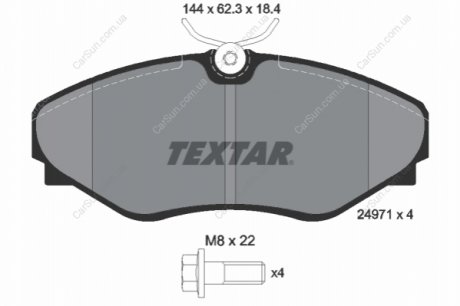 Комплект гальмівних колодок, дискове гальмо TEXTAR 2497101 (фото 1)