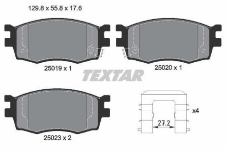 Комплект тормозных колодок, дисковый тормоз TEXTAR 2501901