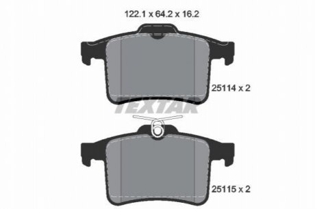 Комплект тормозных колодок, дисковый тормоз TEXTAR 2511401 (фото 1)