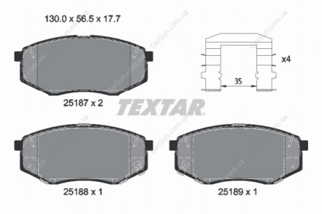 KLOCKI HAM. HYUNDAI P.SONATA 14-19 TEXTAR 2518704