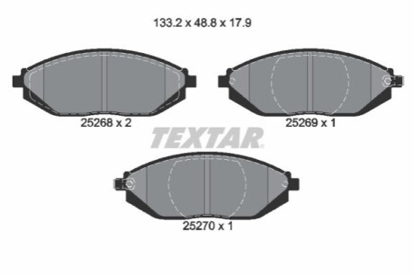 Комплект тормозных колодок, дисковый тормоз TEXTAR 2526801