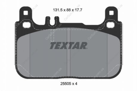 Комплект гальмівних колодок, дискове гальмо TEXTAR 2550501 (фото 1)