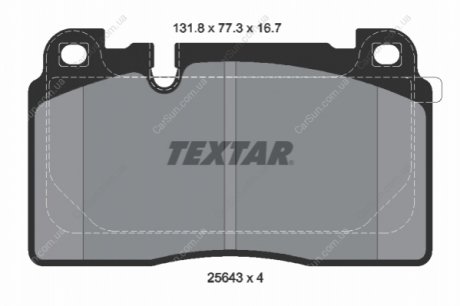 Комплект гальмівних колодок, дискове гальмо TEXTAR 2564305 (фото 1)