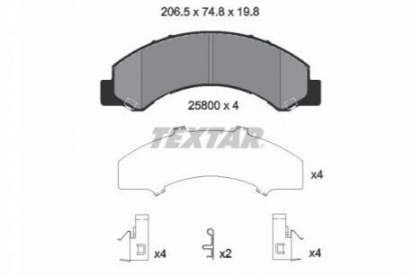 ГАЛЬМІВНІ КОЛОДКИ. ISUZU P.N-SERIES 3.0-5.2 08- TEXTAR 2580001