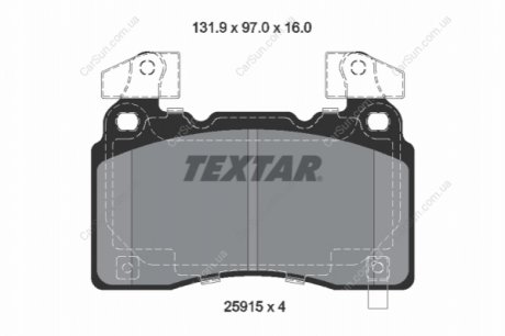 Комплект гальмівних колодок, дискове гальмо TEXTAR 2591503 (фото 1)