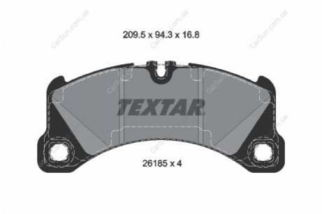 Комплект гальмівних колодок, дискове гальмо TEXTAR 2618501 (фото 1)