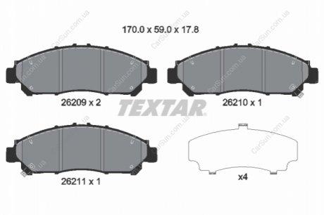 KLOCKI HAMULCOWE PRZOD TEXTAR 2620901