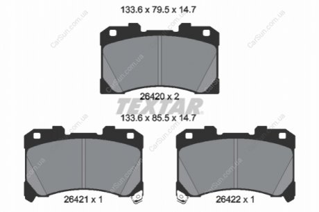 KLOCKI HAM. TOYOTA P. YARIS 1,6 GR 4WD 20- TEXTAR 2642001