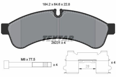 KLOCKI HAM. IVECO T. DAILY 65C14-65C18 14- TEXTAR 2923101