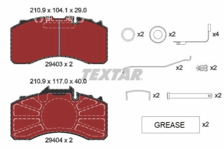 Колодки Гальмівні Bpw Ts2 4309 Eco Plus >2019 TEXTAR 2940301