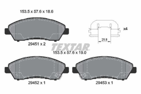 KLOCKI HAM. MITSUBISHI P./T. CANTER 3,0 13- TEXTAR 2945101