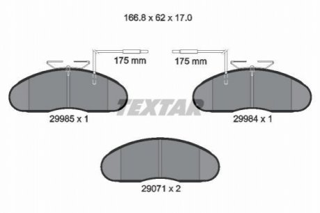 Гальмівні колодки, дискове гальмо (набір) TEXTAR 2998501 (фото 1)