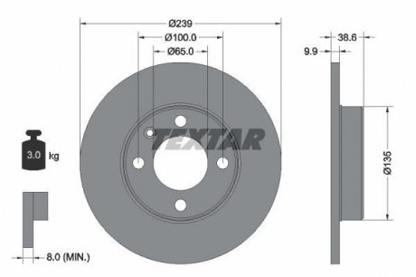Тормозной диск TEXTAR 92009303