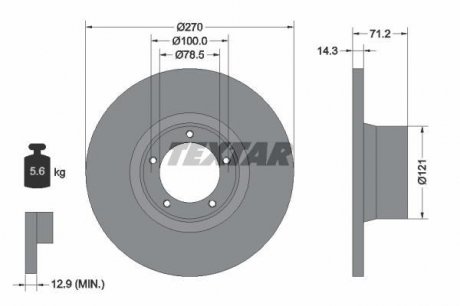 Тормозной диск TEXTAR 92014900 (фото 1)