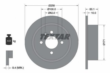 Тормозной диск TEXTAR 92019200 (фото 1)