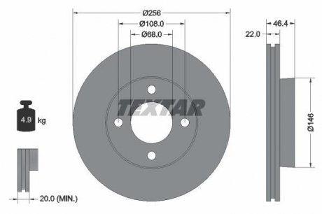 Тормозной диск TEXTAR 92026000