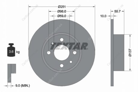 Гальмівний диск TEXTAR 92034203 (фото 1)