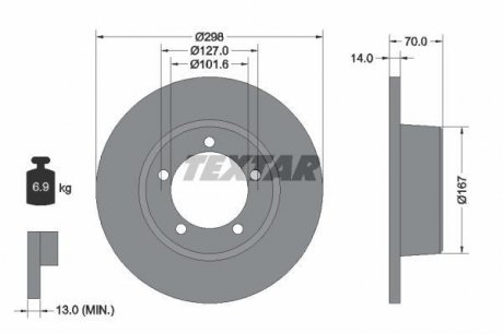 Тормозной диск TEXTAR 92040600