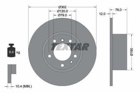Тормозной диск TEXTAR 92042103 (фото 1)