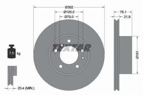 Гальмівний диск TEXTAR 92042203 (фото 1)