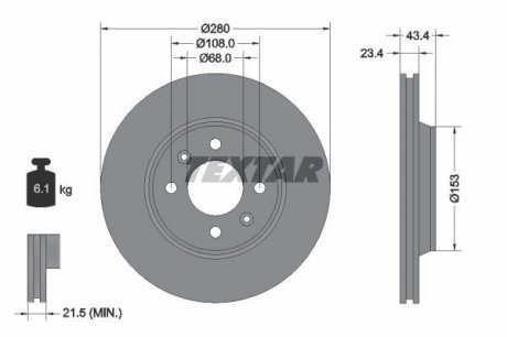Тормозной диск TEXTAR 92048400 (фото 1)