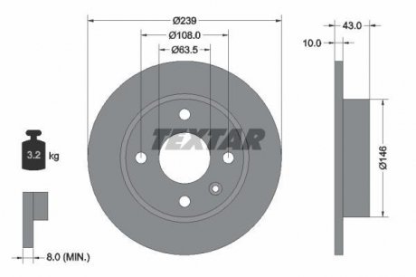 Тормозной диск TEXTAR 92050900 (фото 1)