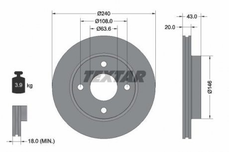 Гальмівний диск TEXTAR 92051003 (фото 1)
