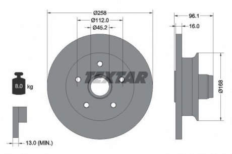 Гальмівний диск TEXTAR 92053000 (фото 1)