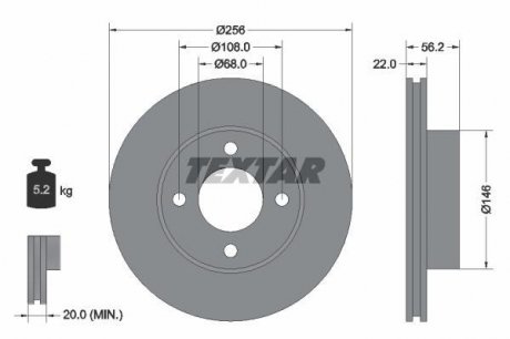 Тормозной диск TEXTAR 92054200