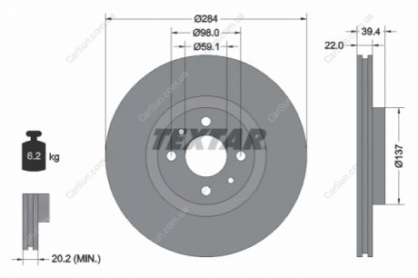 Гальмівний диск TEXTAR 92055203 (фото 1)