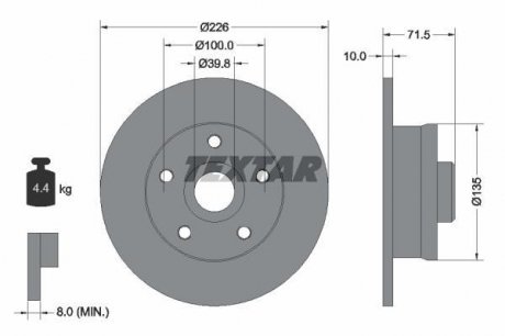 Тормозной диск TEXTAR 92057200