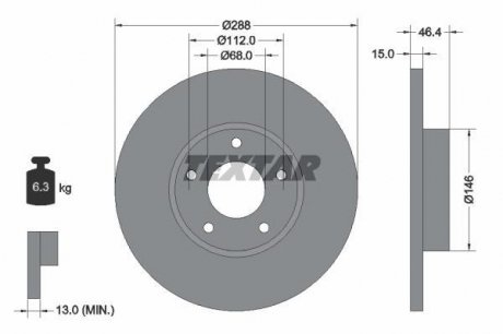 Тормозной диск TEXTAR 92057405