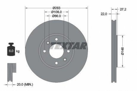 Гальмівний диск TEXTAR 92059600