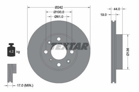 Гальмівний диск TEXTAR 92060700 (фото 1)