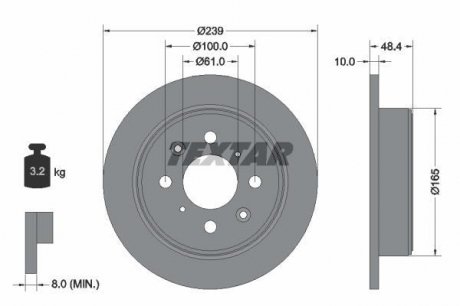 Тормозной диск TEXTAR 92060800