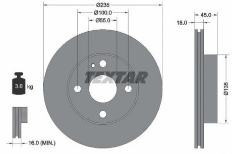 Тормозной диск TEXTAR 92061500