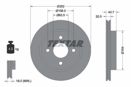 Автозапчастина TEXTAR 92063600 (фото 1)