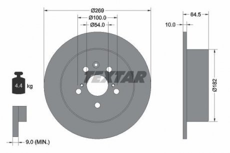 Тормозной диск TEXTAR 92070800 (фото 1)
