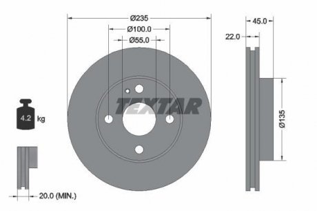 Тормозной диск TEXTAR 92071500 (фото 1)