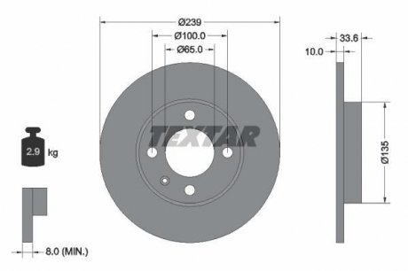 Гальмівний диск TEXTAR 92071903 (фото 1)