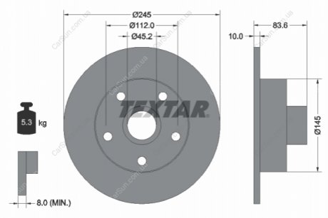 Гальмівний диск TEXTAR 92072103