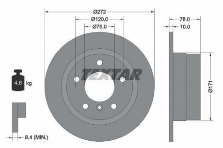 Тормозной диск TEXTAR 92072303 (фото 1)