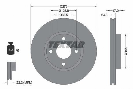 Тормозной диск TEXTAR 92075400