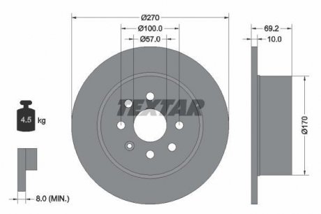 Тормозной диск TEXTAR 92075503 (фото 1)