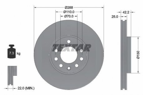 Гальмівний диск TEXTAR 92075603 (фото 1)