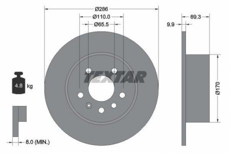 Тормозной диск TEXTAR 92075703