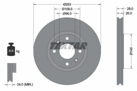 Гальмівний диск TEXTAR 92078703 (фото 1)